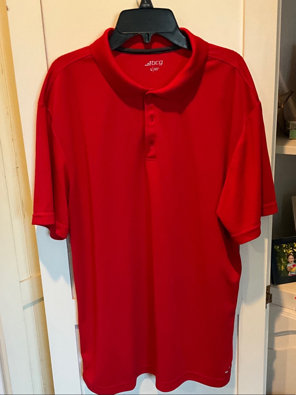 bcg Men's Bright Red Performance Polo